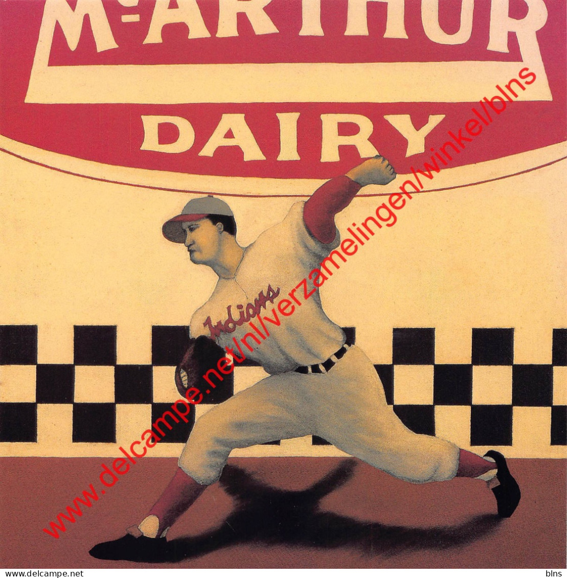 Herb Score 1955 - McArthur Dairy - Baseball - Vincent Scilla - 15x15cm - Honkbal