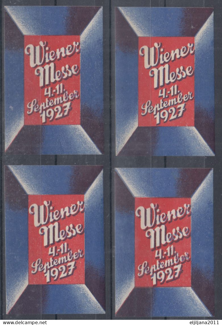 Austria / Österreich 1927 ⁕ Wiener Messe 4-11 September ⁕ 4v MNH Cinderella Vignette Reklamemarke - Erinnophilie
