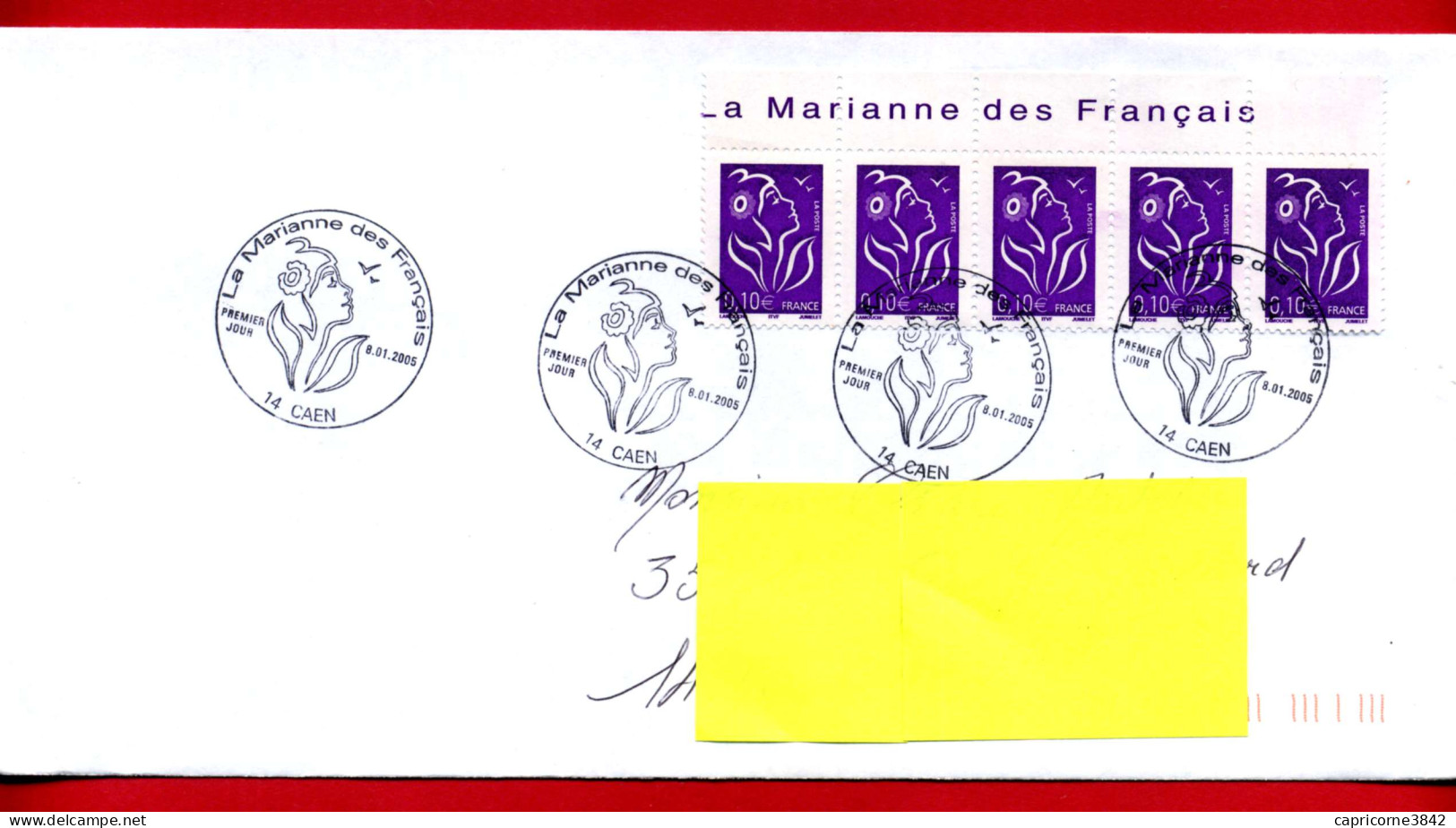 2005 - Oblitération 1er Jour à Caen Sur MARIANNE DES FRANCAIS N° 3732 - 2004-2008 Marianne (Lamouche)