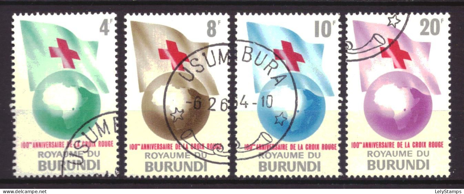 Burundi 59 T/m 62 Used Red Cross (1963) - Usados