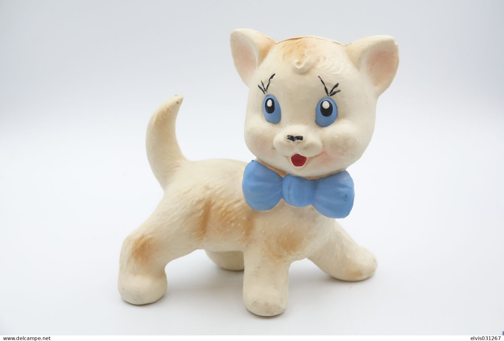 PIEPER POUET SQUEAKY: UNKNOWN CAT - L=11 - Rubber - Vinyl -1950's - Schtroumpfs (Los Pitufos)