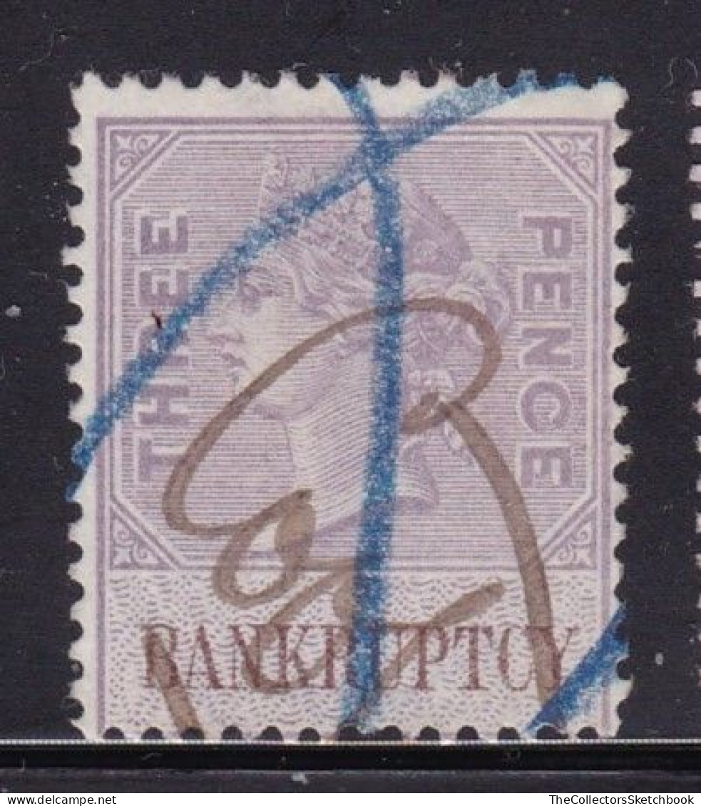 GB Victoria Fiscal/ Revenue  Bankruptcy 3d Lilac And Brown Barefoot 42 Good Used - Revenue Stamps