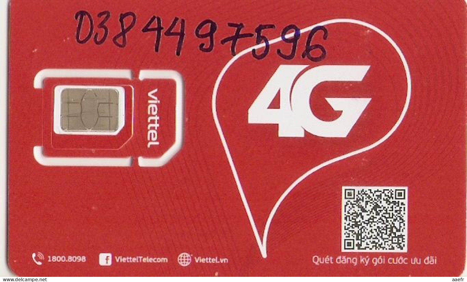 Telecarte Vietnam 2023 -  SIM 4G Viettel - Other – Asia