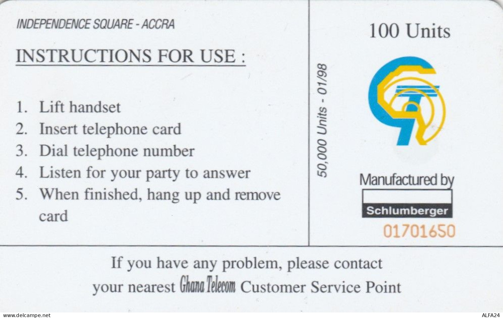 PHONE CARD GHANA (E51.27.6 - Ghana
