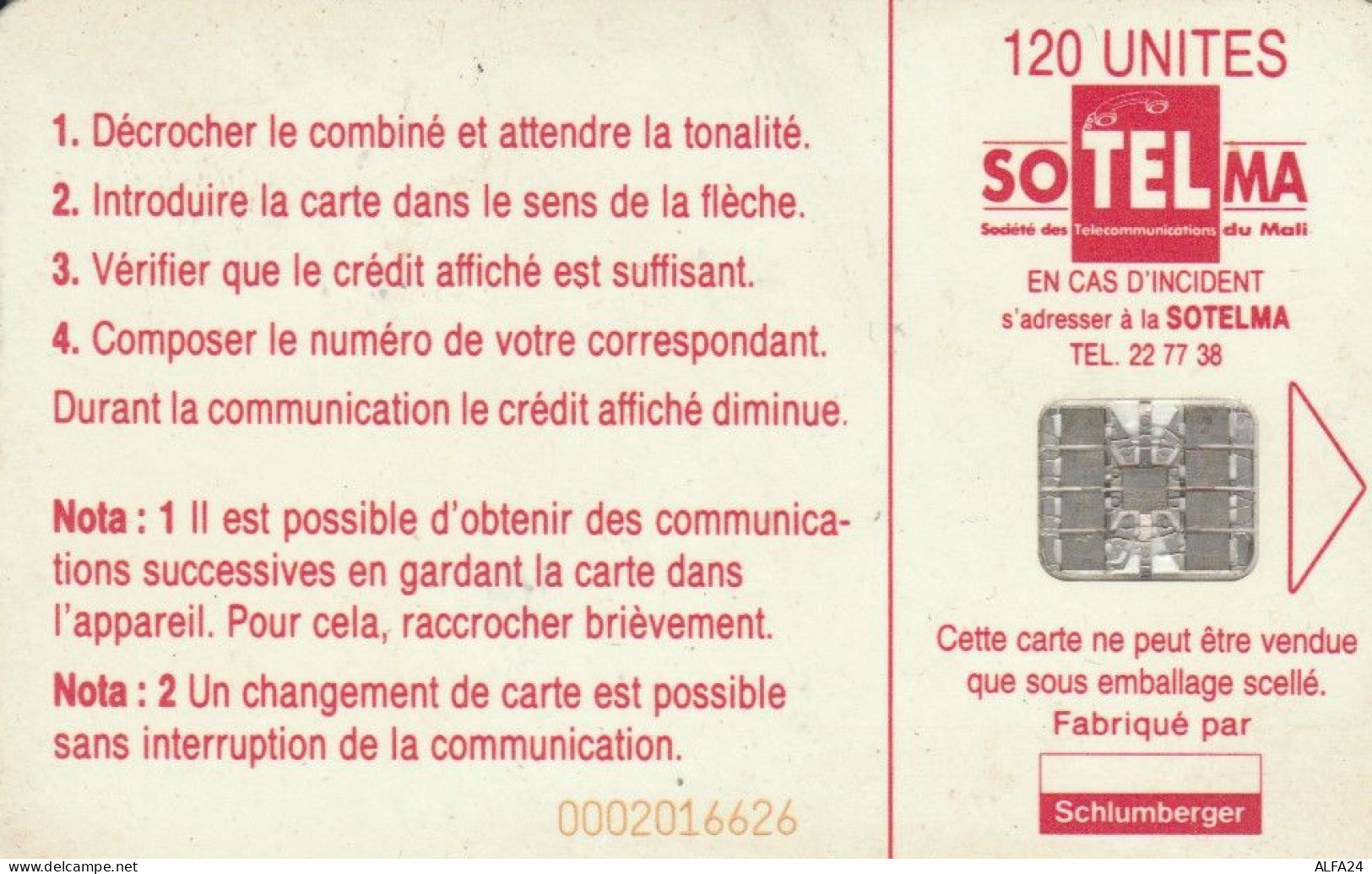 PHONE CARD MALI (E51.27.7 - Malí