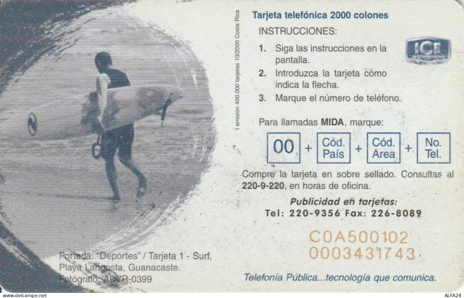 PHONE CARD COSTA RICA (E51.20.7 - Costa Rica