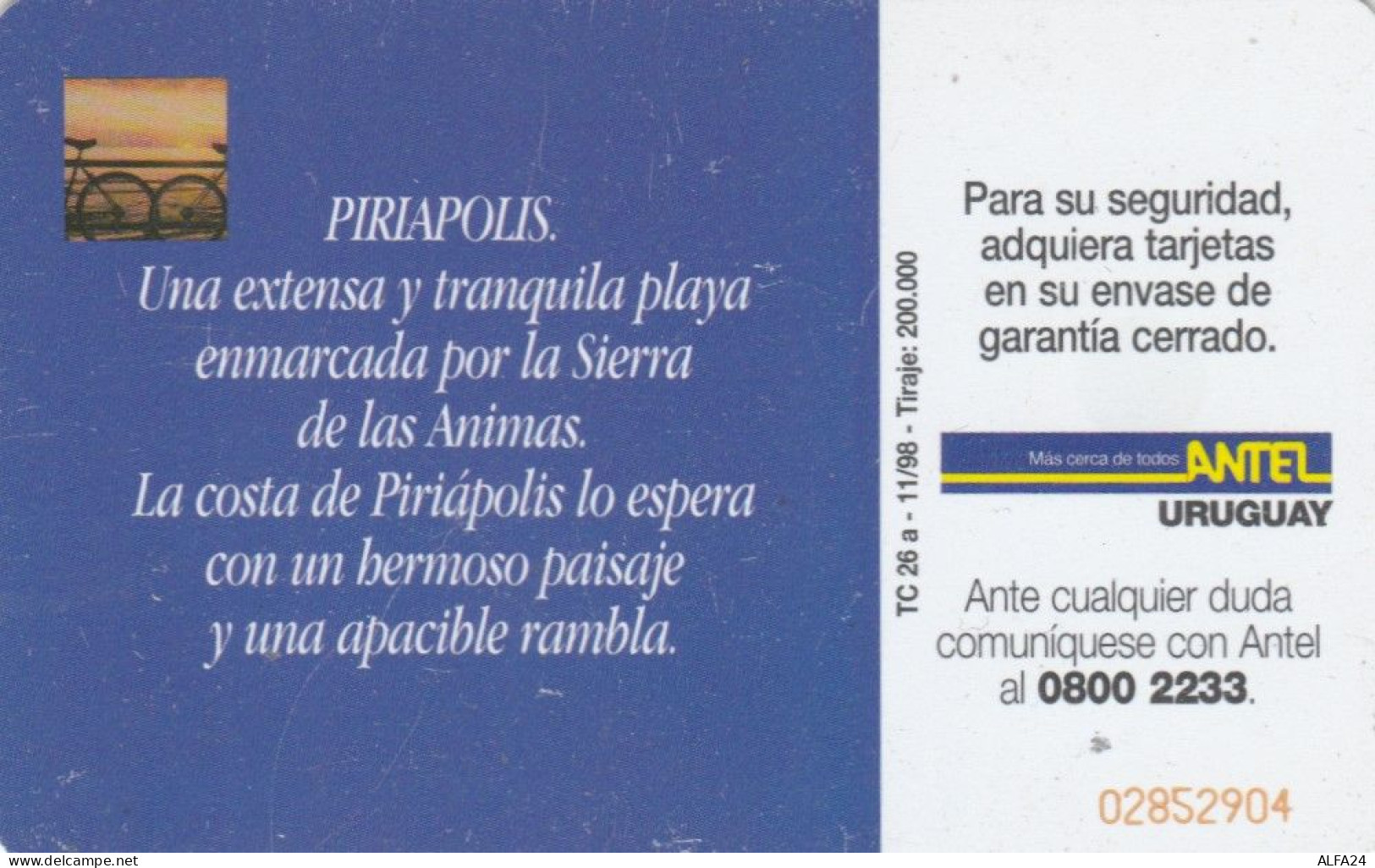 PHONE CARD URUGUAY (E51.15.6 - Uruguay