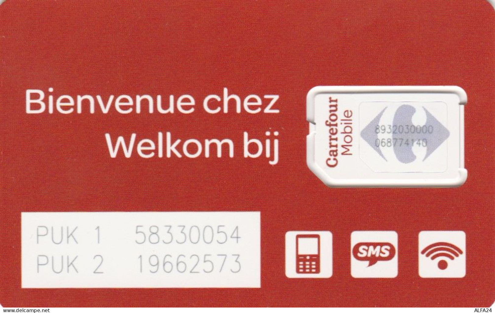 SIM WITH GSM BELGIO (E51.10.6 - GSM-Kaarten, Herlaadbaar & Voorafbetaald