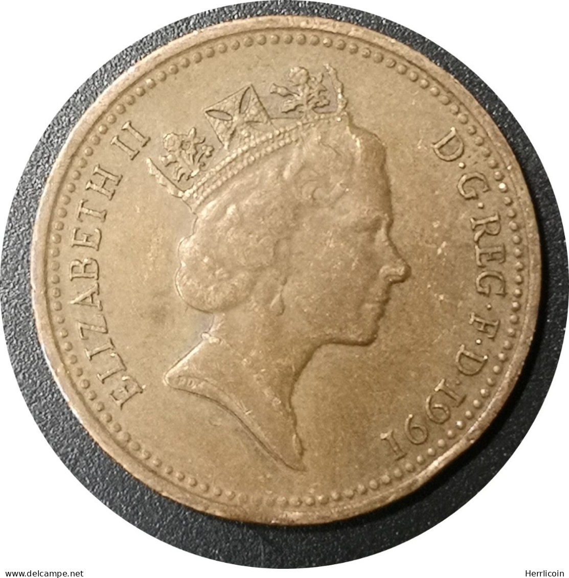 Monnaie Royaume Uni - 1991 - 1 Penny Elizabeth II 3e Portrait - 1 Penny & 1 New Penny