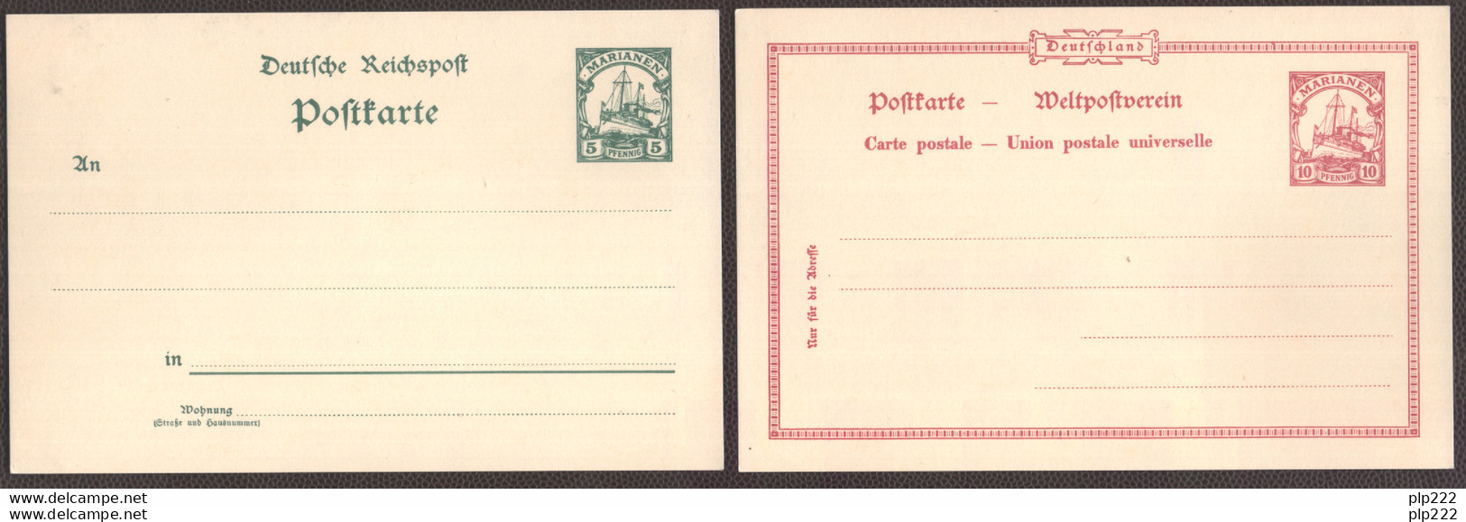 Isole Marianne 1900 2 Postal Card "Postkarte" 5-10pf. VF - Mariannes