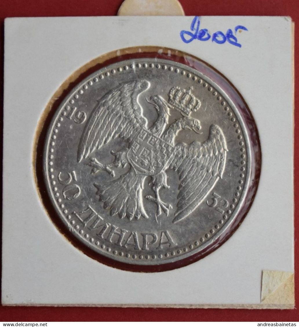 Coins  Yugoslavia  SERBIA 50 Dinara 1932 Aleksandar I  KM#16 - Yougoslavie