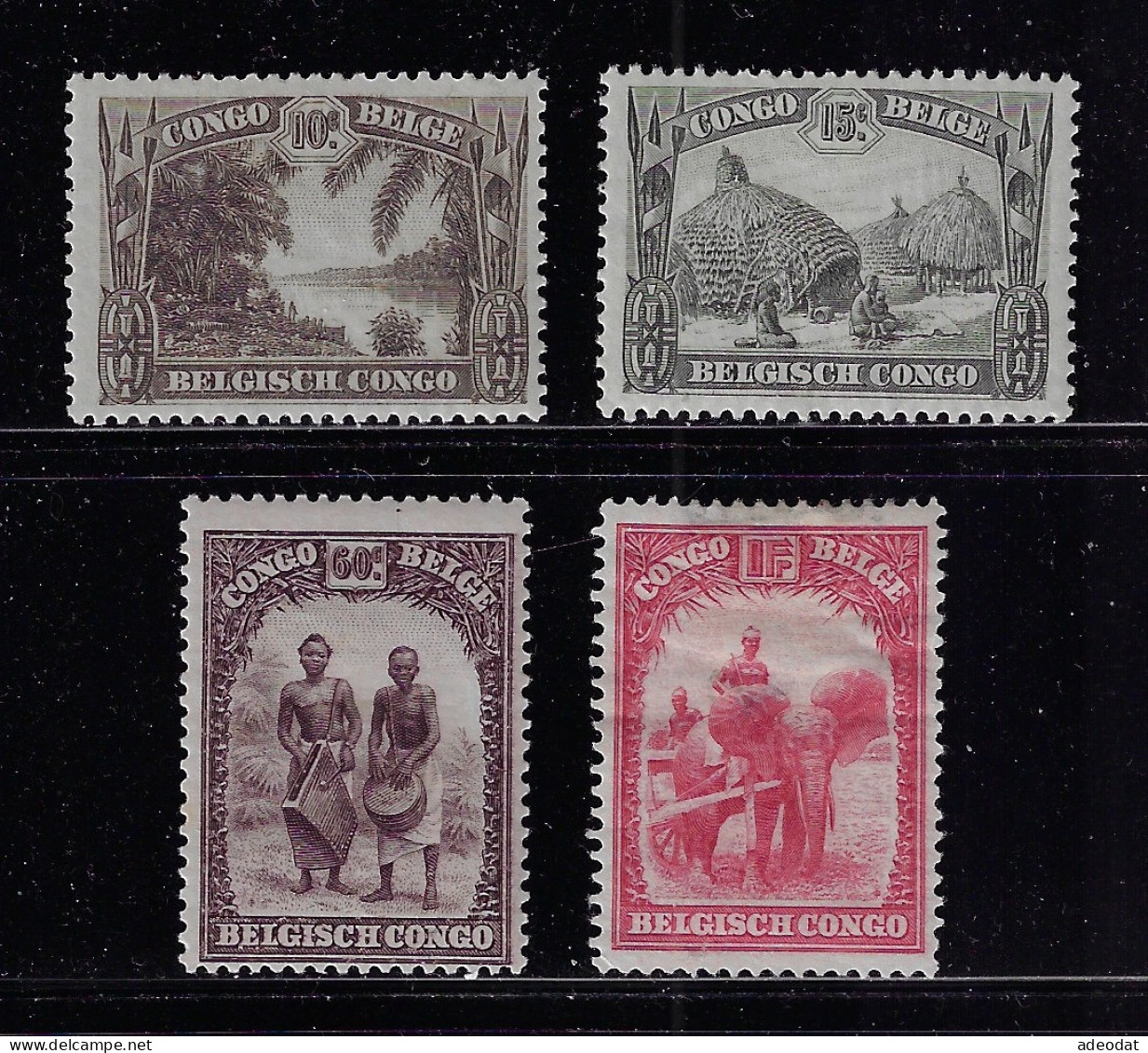 BELGIAN CONGO 1931 SCOTT #139,140,145,147 MH - Unused Stamps