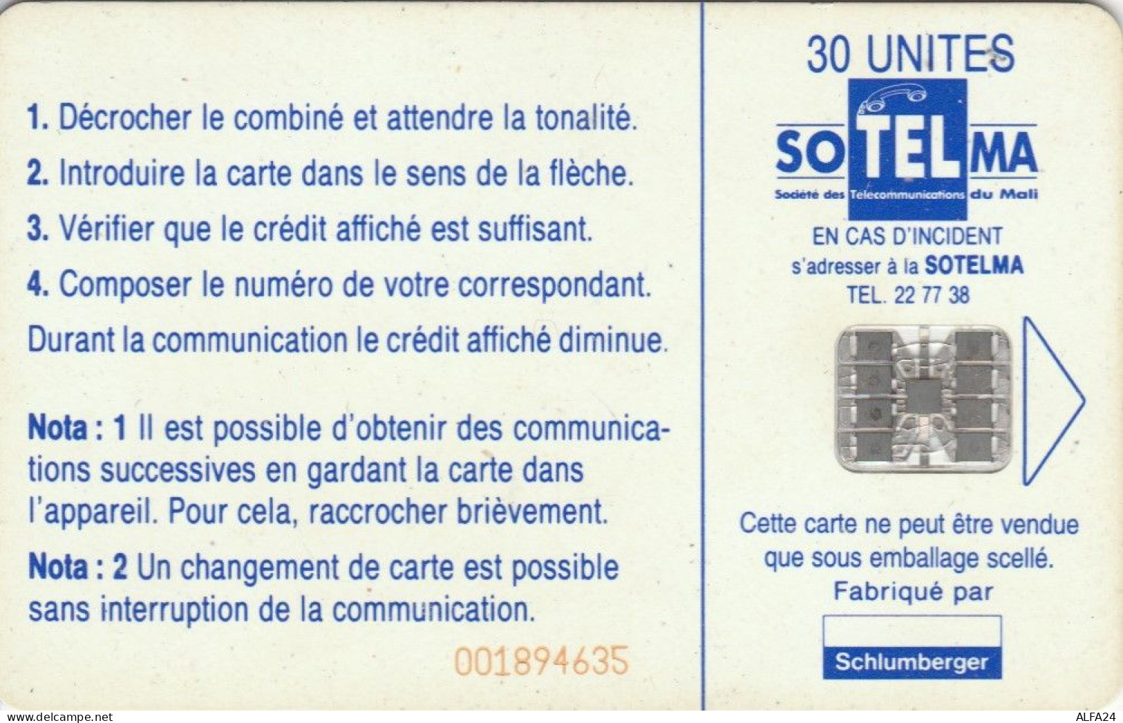 PHONE CARD MALI (E52.3.3 - Mali