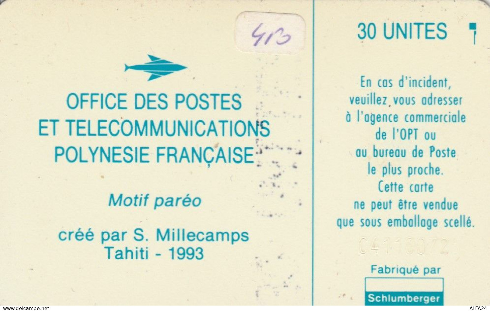 PHONE CARD POLINESIA FRANCESE (E52.8.7 - Französisch-Polynesien