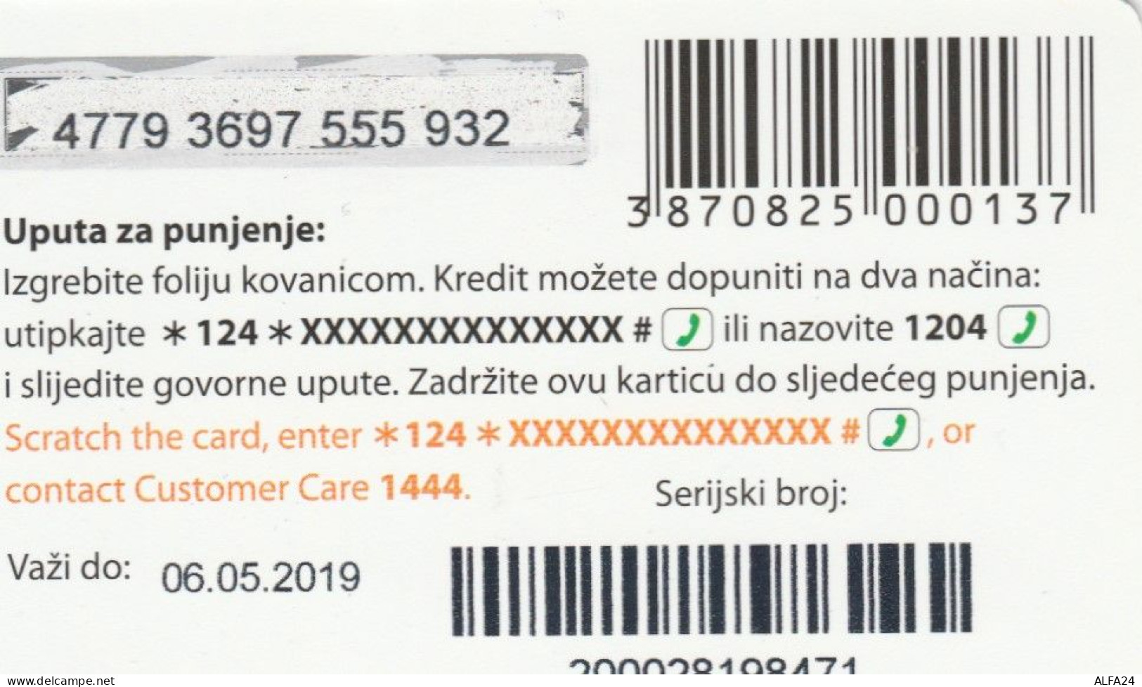 PREPAID PHONE CARD BOSNIA HERZEGOVINA (E52.16.3 - Bosnia