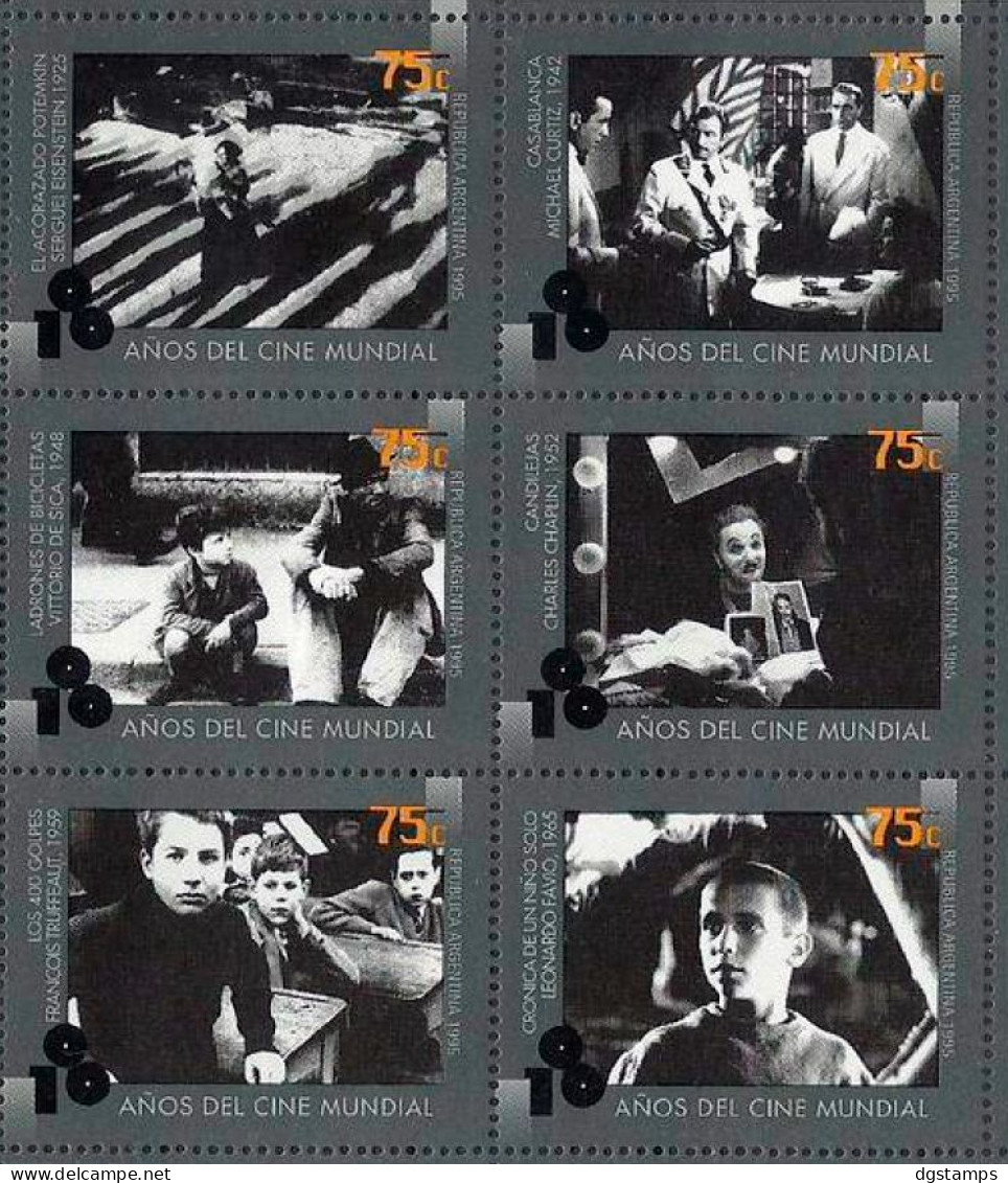 Argentina 1995 ** GJ 2748-53 From HB111. Centennial Of Cinema. - Ungebraucht