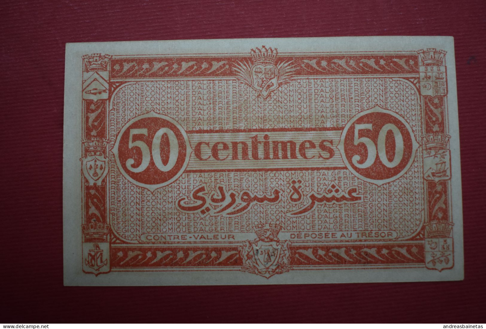 Banknotes Algeria 50 Centimes 1944 - 1949   17% P97b Series F, F1 - Algeria