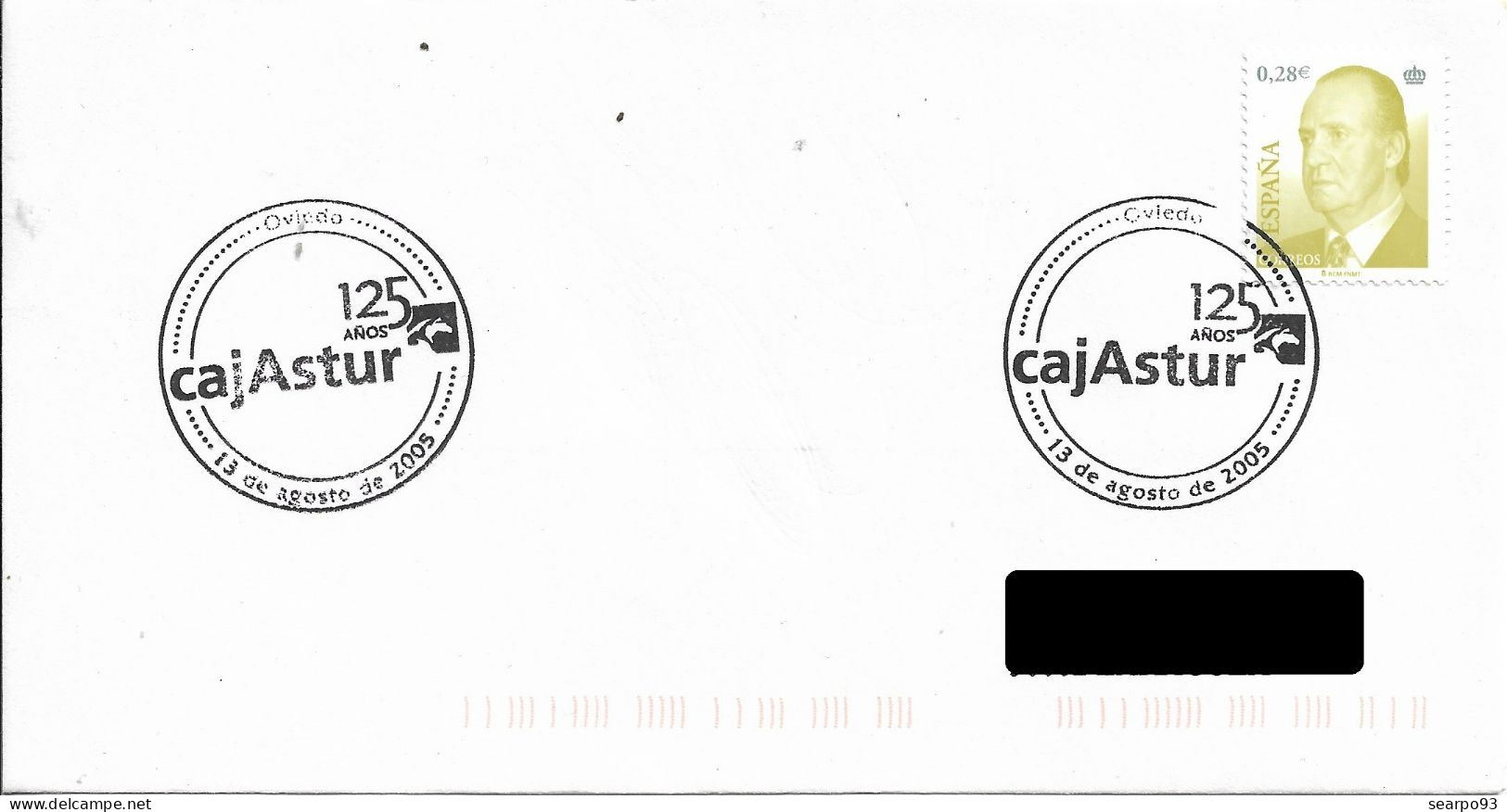 SPAIN. POSTMARK. 125 ANNIV. CAJASTUR. SAVING BANK. OVIEDO. 2005 - Máquinas Franqueo (EMA)