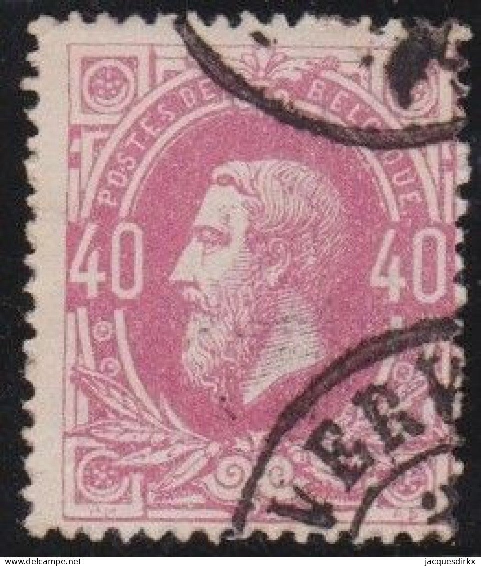 Belgie  .   OBP    .    34     .    O     .   Gestempeld     .   /   .    Oblitéré - 1869-1883 Leopoldo II