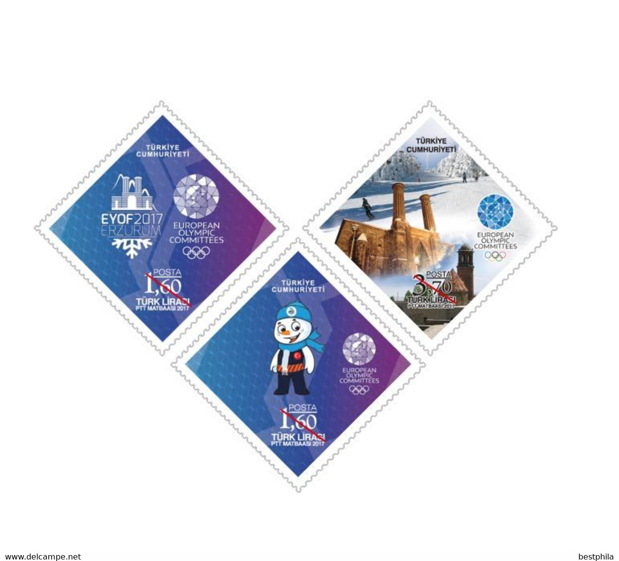 Turkey, Türkei - 2017 - EYOF 2017, Erzurum European Youth Olympic Winter Games Festival ** MNH - Neufs