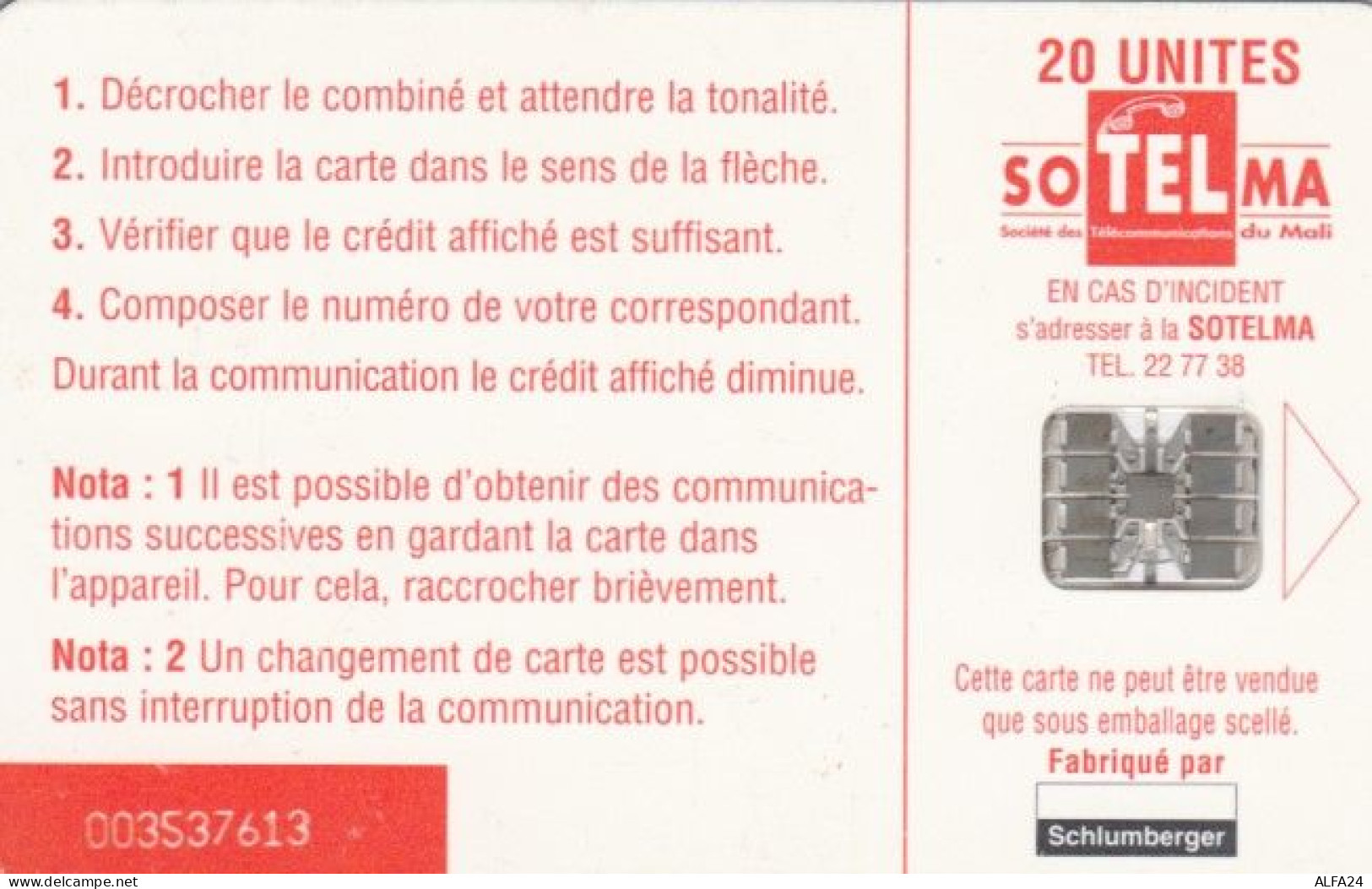 PHONE CARD- MALI (E56.8.5 - Mali