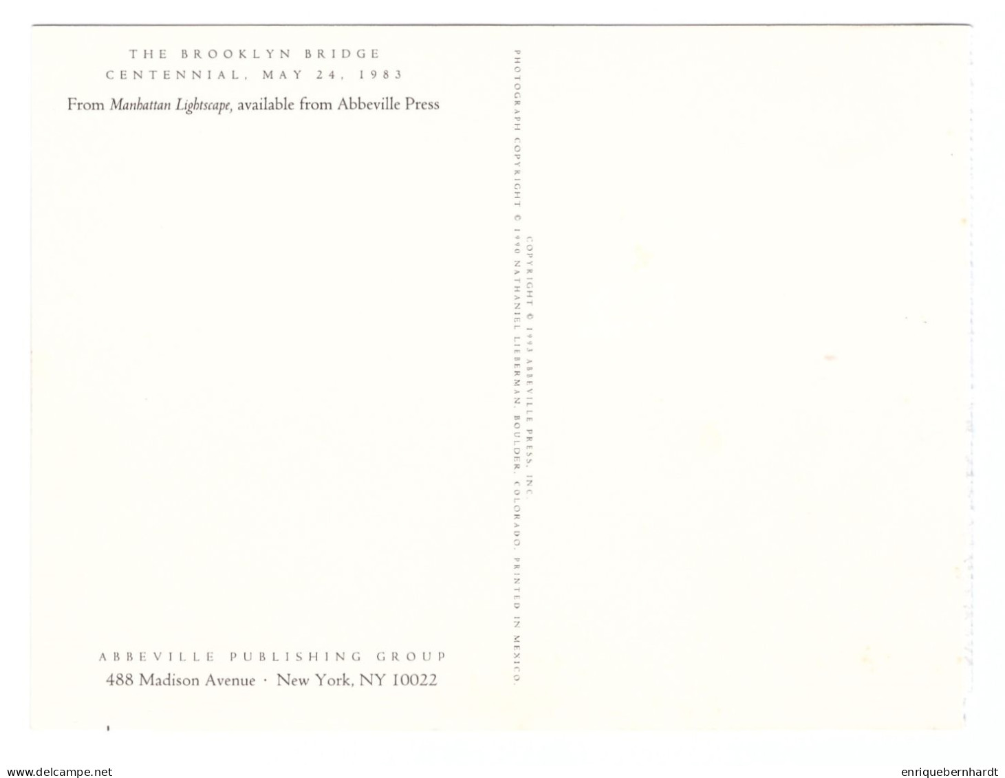 NEW YORK CITY (ESTADOS UNIDOS) // THE BROOKLYN BRIDGE CENTENNIAL (1983) - Ponti E Gallerie
