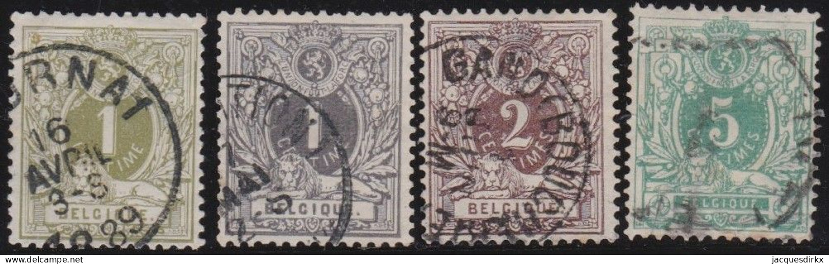 Belgie  .   OBP    .    42/45     .    O     .   Gestempeld     .   /   .    Oblitéré - 1869-1888 Leone Coricato