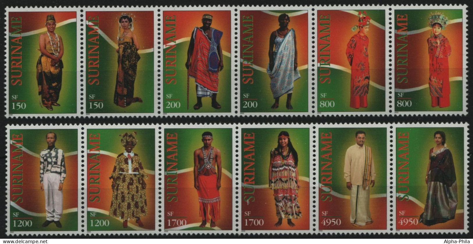 Surinam 2002 - Mi-Nr. 1819-1830 ** - MNH - Trachten / Costumes - Suriname