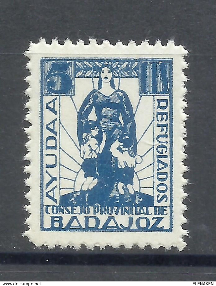 2006A -SELLOS LOCALES ESPAÑA GUERRA CIVIL 1937 BADAJOZ REFUGIADOS AYUDA.CONSEJO PROVIINCIAL DE BADAJOZ,REPUBLICANOS - Emissions Républicaines