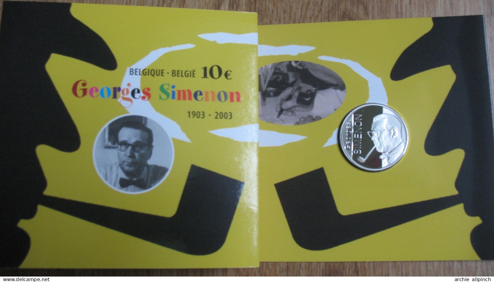 2003 - Georges Simenon 1903-2003 -  10 Euros Argent - Belgio