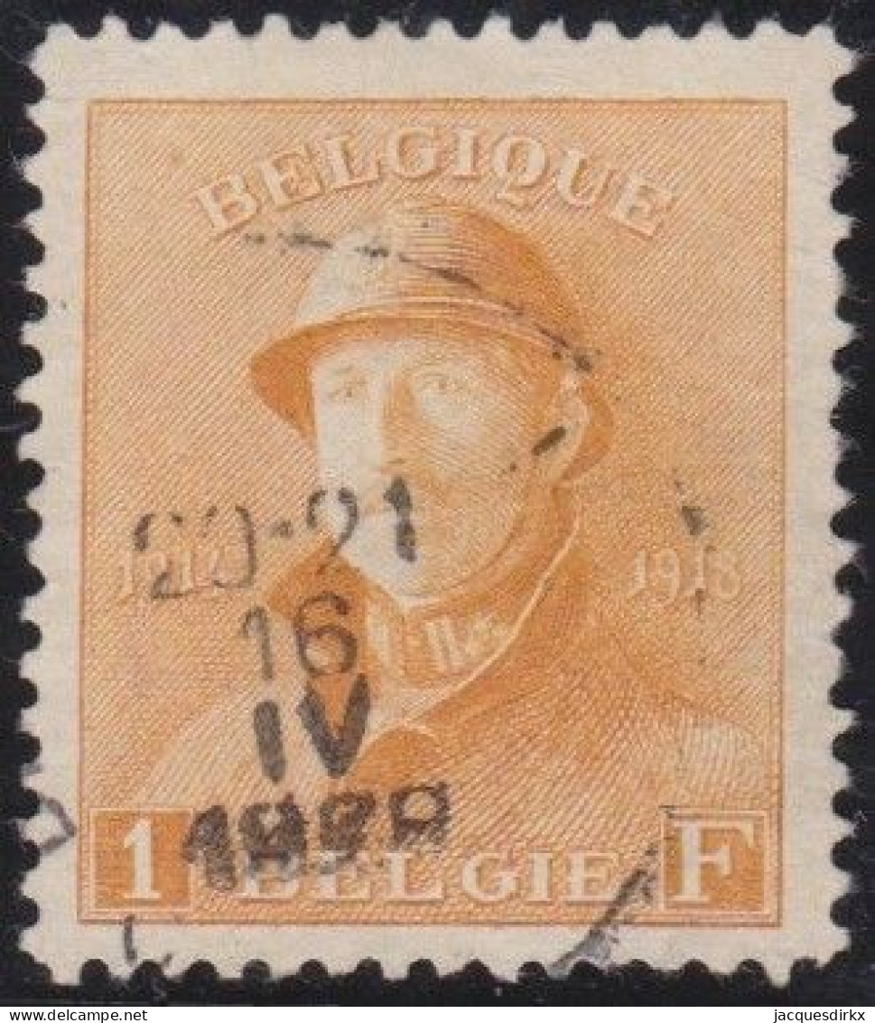 Belgie  .   OBP    .    175  (2 Scans)      .     O    .   Gestempeld     .   /   .    Oblitéré - 1919-1920 Roi Casqué