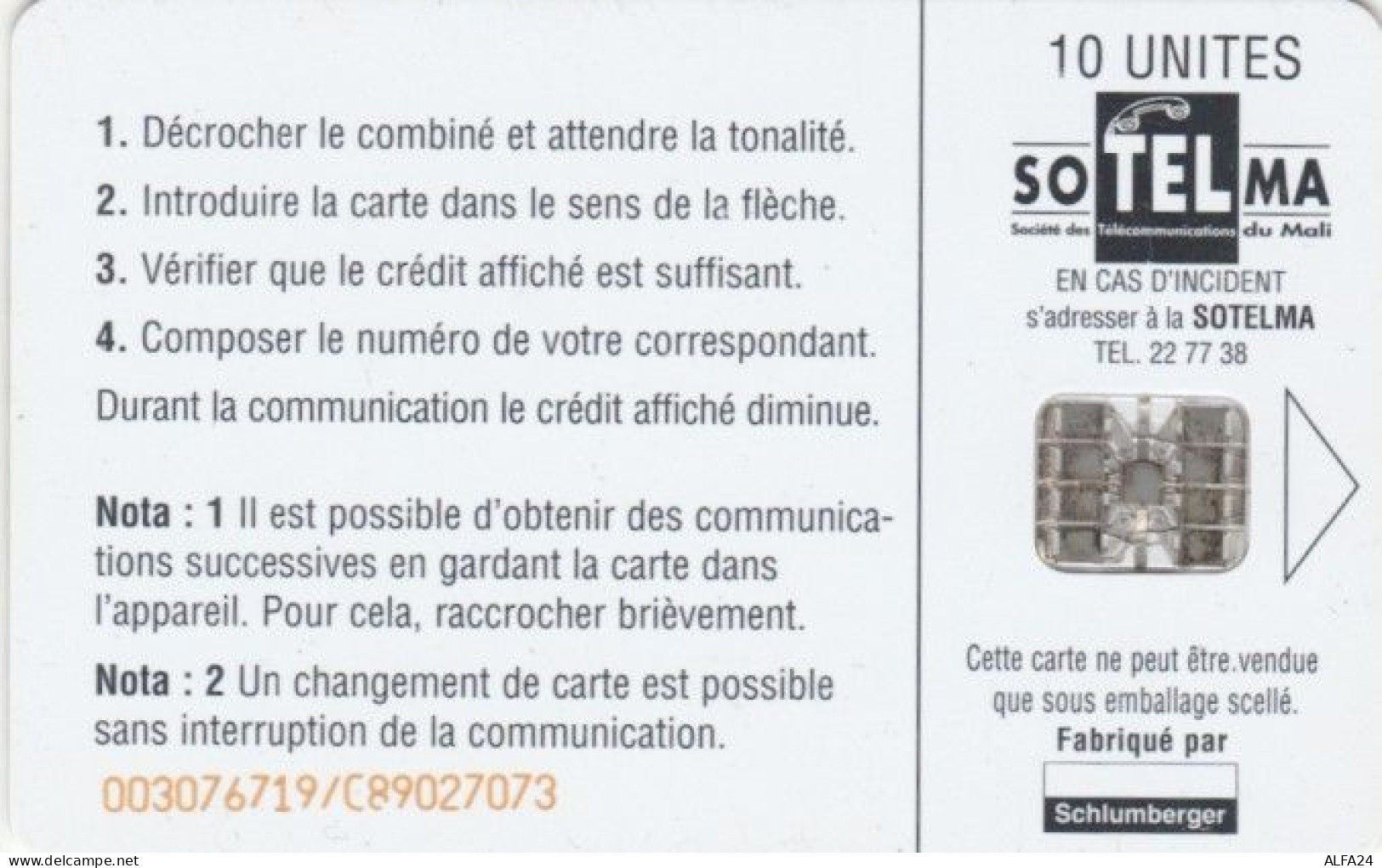 PHONE CARD- MALI (E57.21.6 - Mali