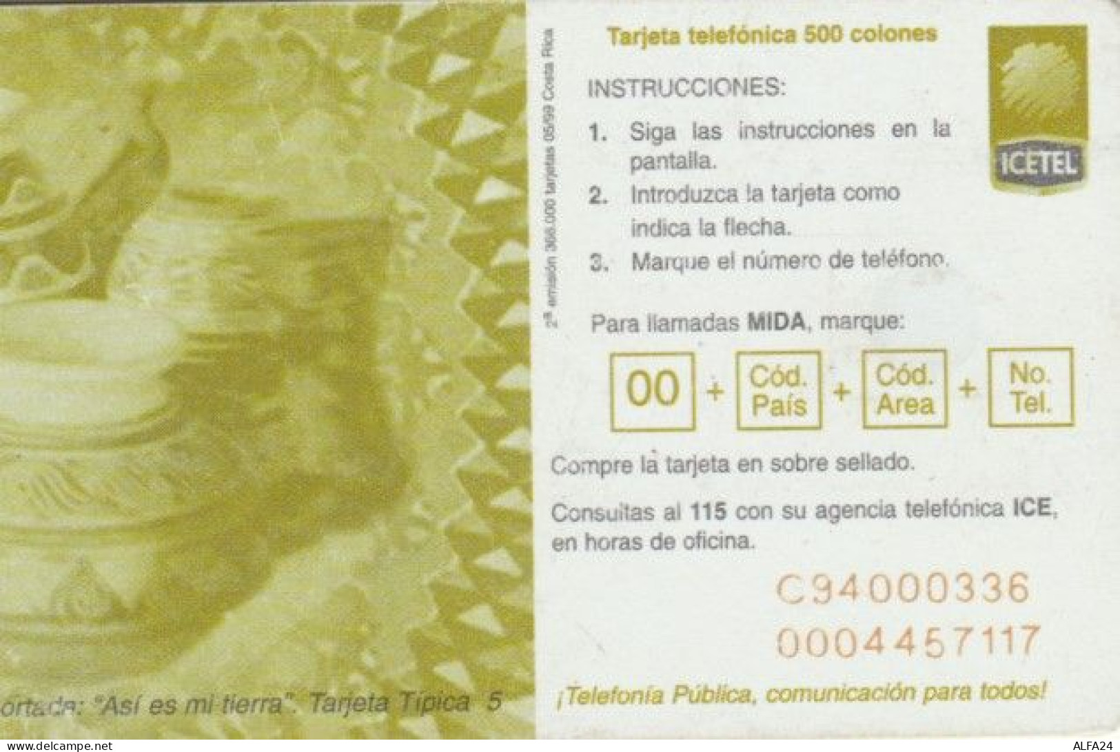 PHONE CARD- COSTARICA (E57.7.5 - Costa Rica