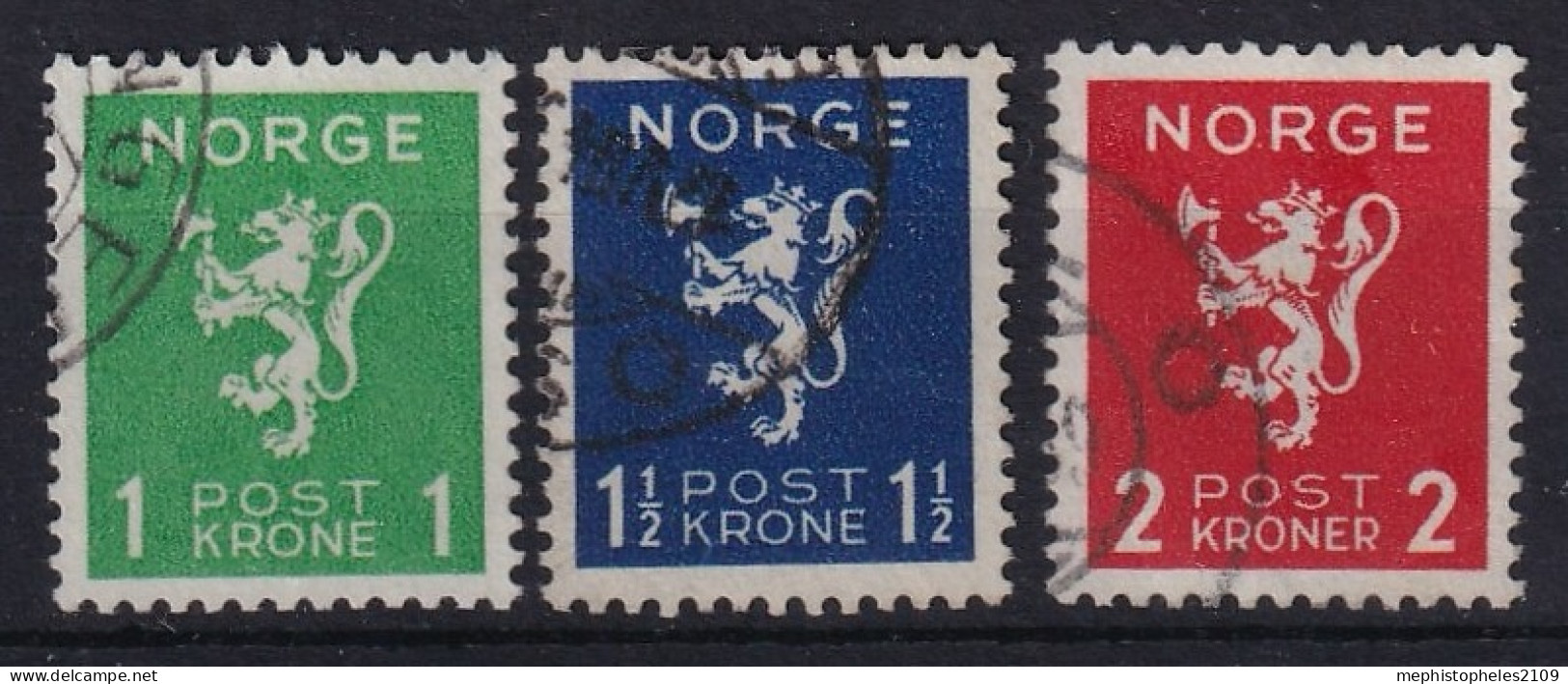 NORWAY 1940 - Canceled - Mi 207-209 - Used Stamps