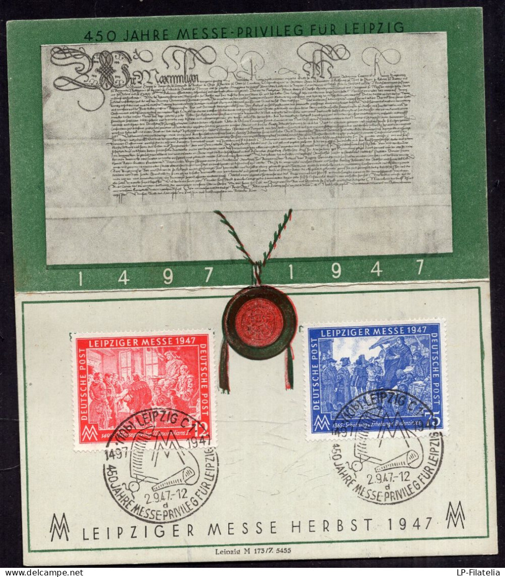 Deutsche Post - 1947 - 450 Jahre Messe- Privileg Für Leipzig - Leipziger Messe Herbst 1947 - Oblitérés