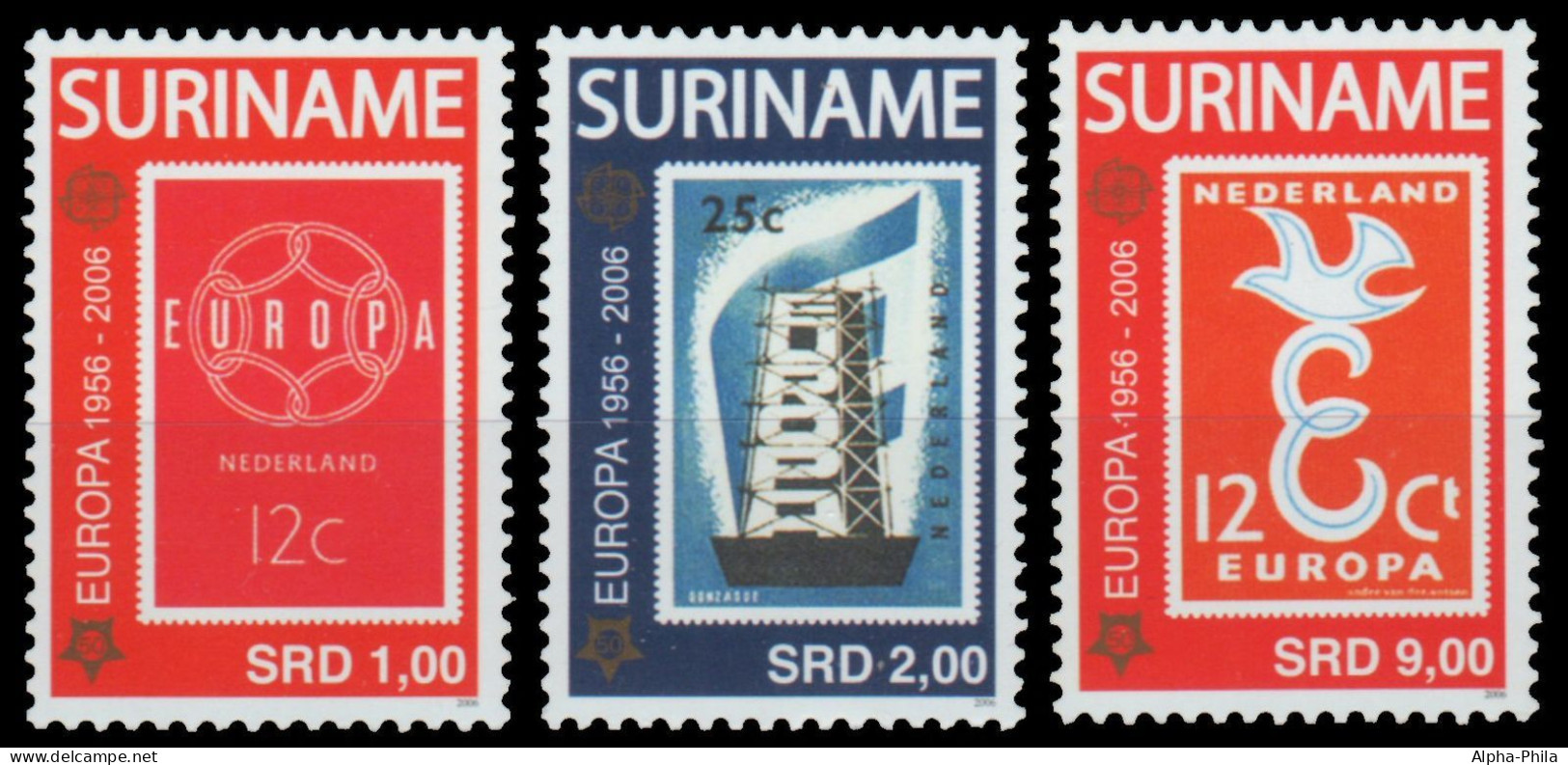 Surinam 2006 - Mi-Nr. 2028-2030 ** - MNH - 50 Jahre Europamarken - Suriname