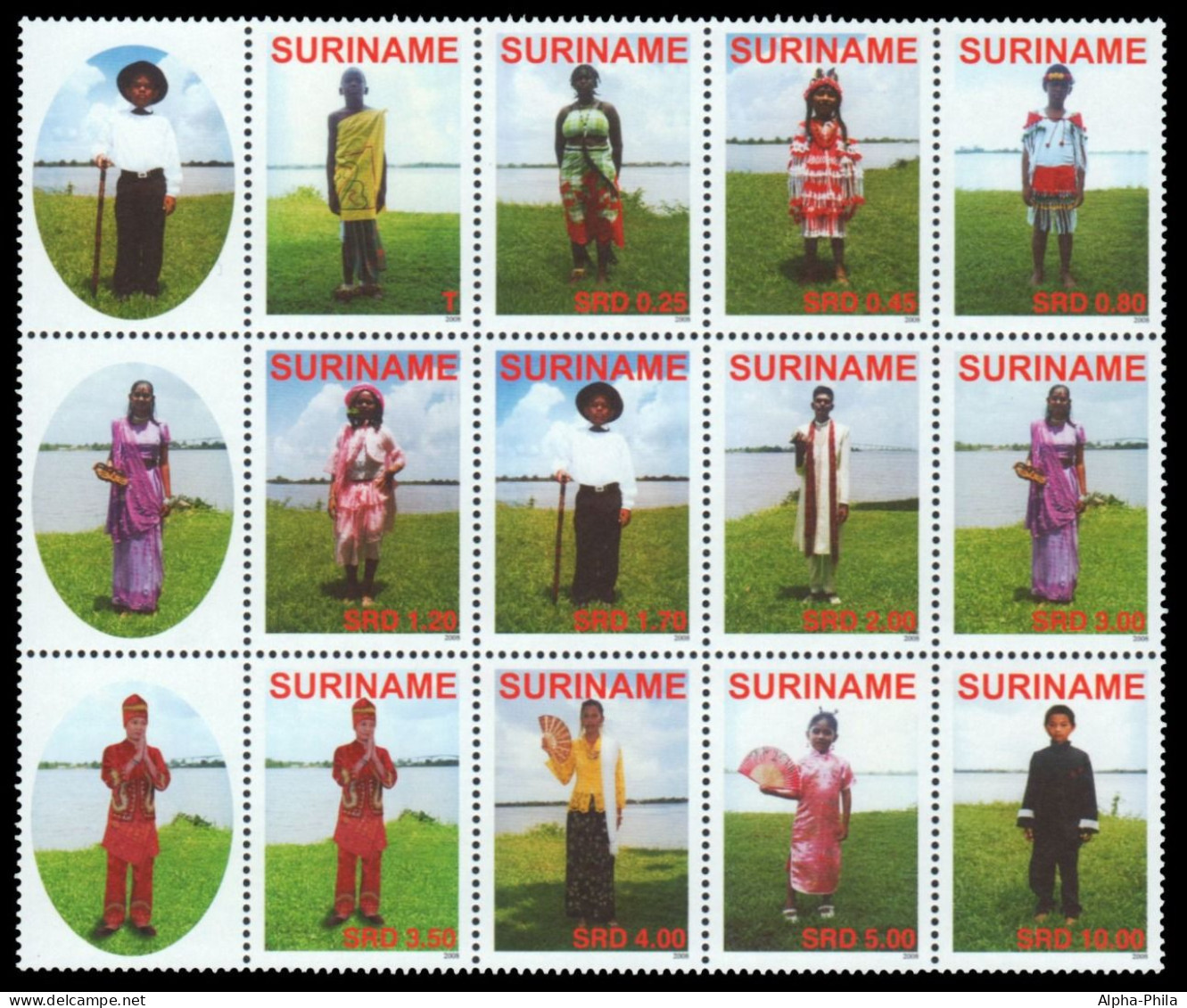 Surinam 2008 - Mi-Nr. 2184-2195 ** - MNH - Trachten / Costumes - Suriname