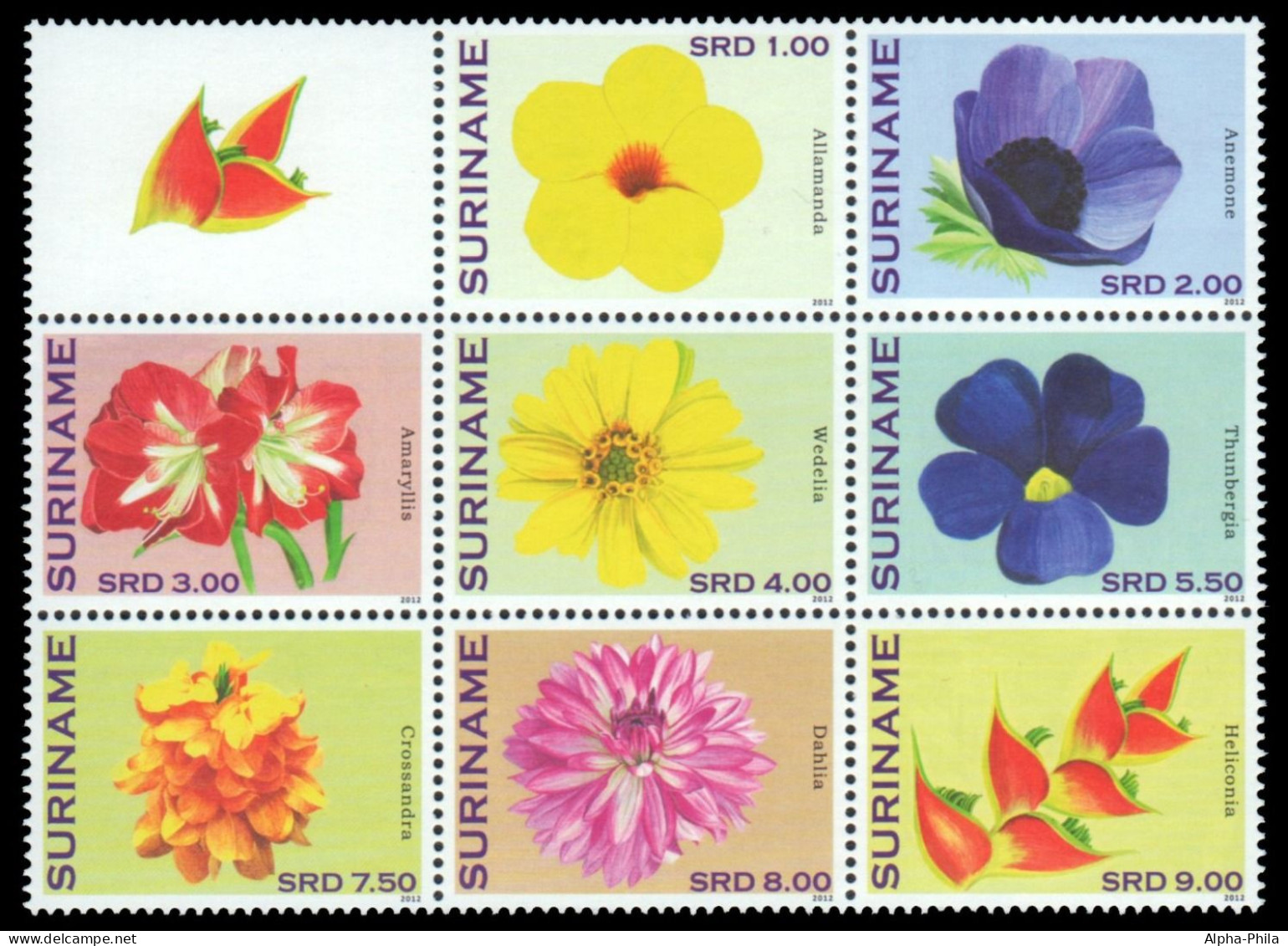 Surinam 2012 - Mi-Nr. 2559-2566 ** - MNH - Blumen / Flowers (II) - Suriname