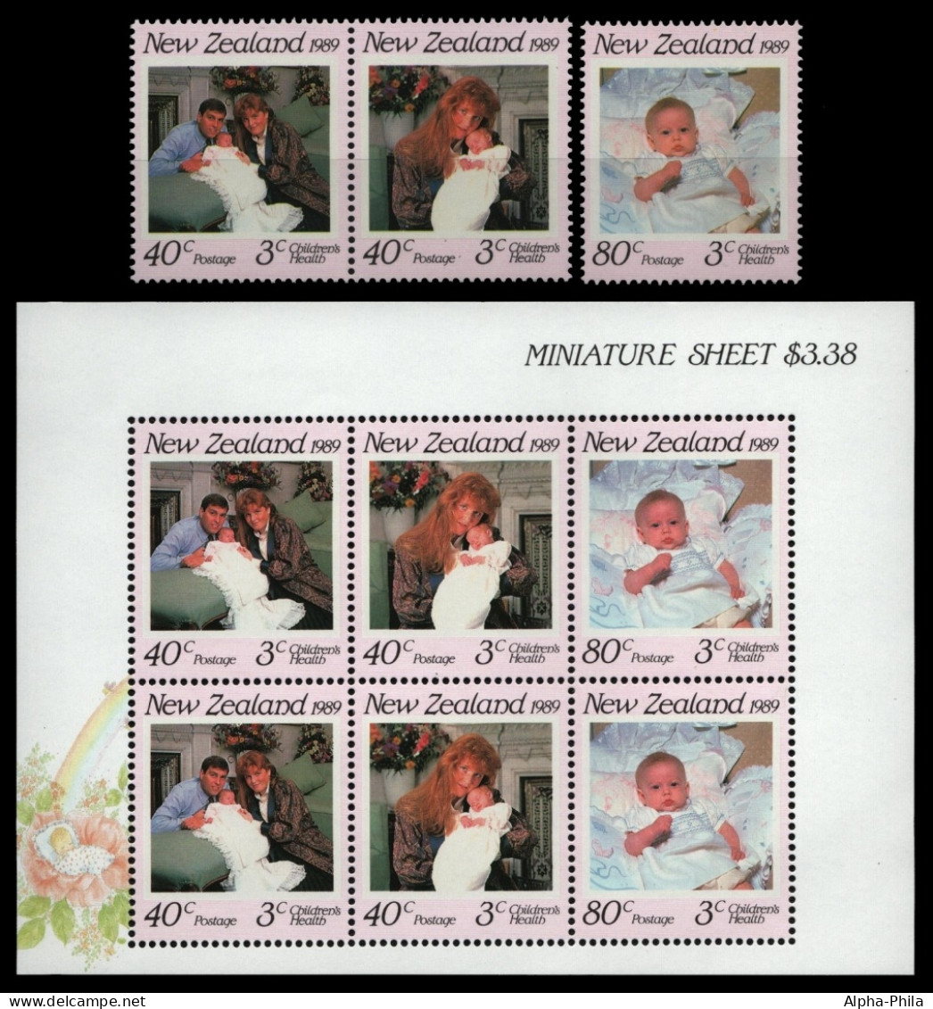 Neuseeland 1989 - Mi-Nr. 1081-1083 ** - MNH - Satz & KLB - Prinz Andrew - Ungebraucht