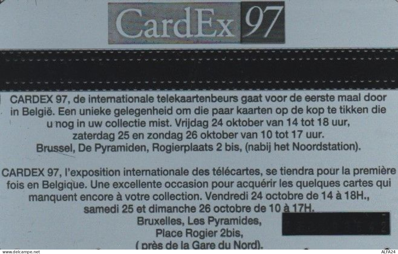 PHONE CARD BELGIO CARDEX 97 (E58.19.3 - Without Chip