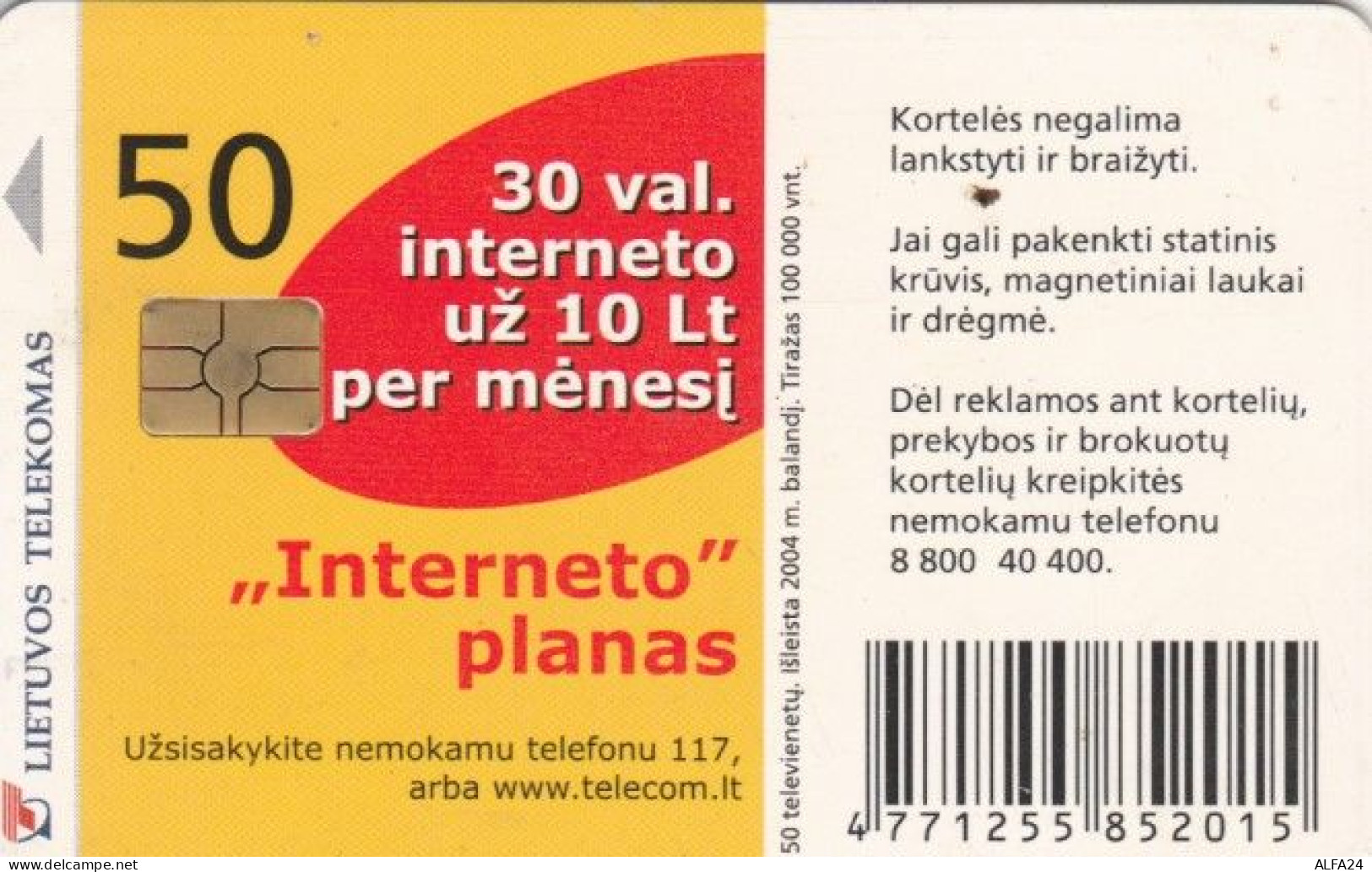 PHONE CARD LITUANIA (E58.17.1 - Litauen