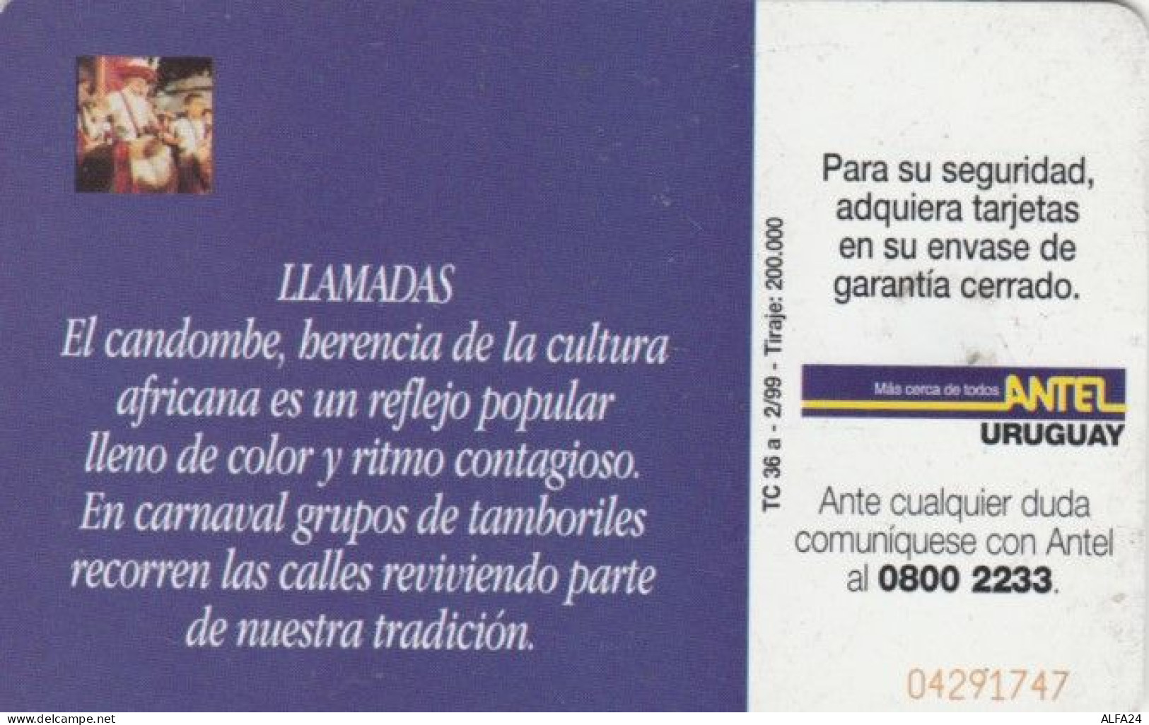 PHONE CARD URUGUAY (E58.9.6 - Uruguay