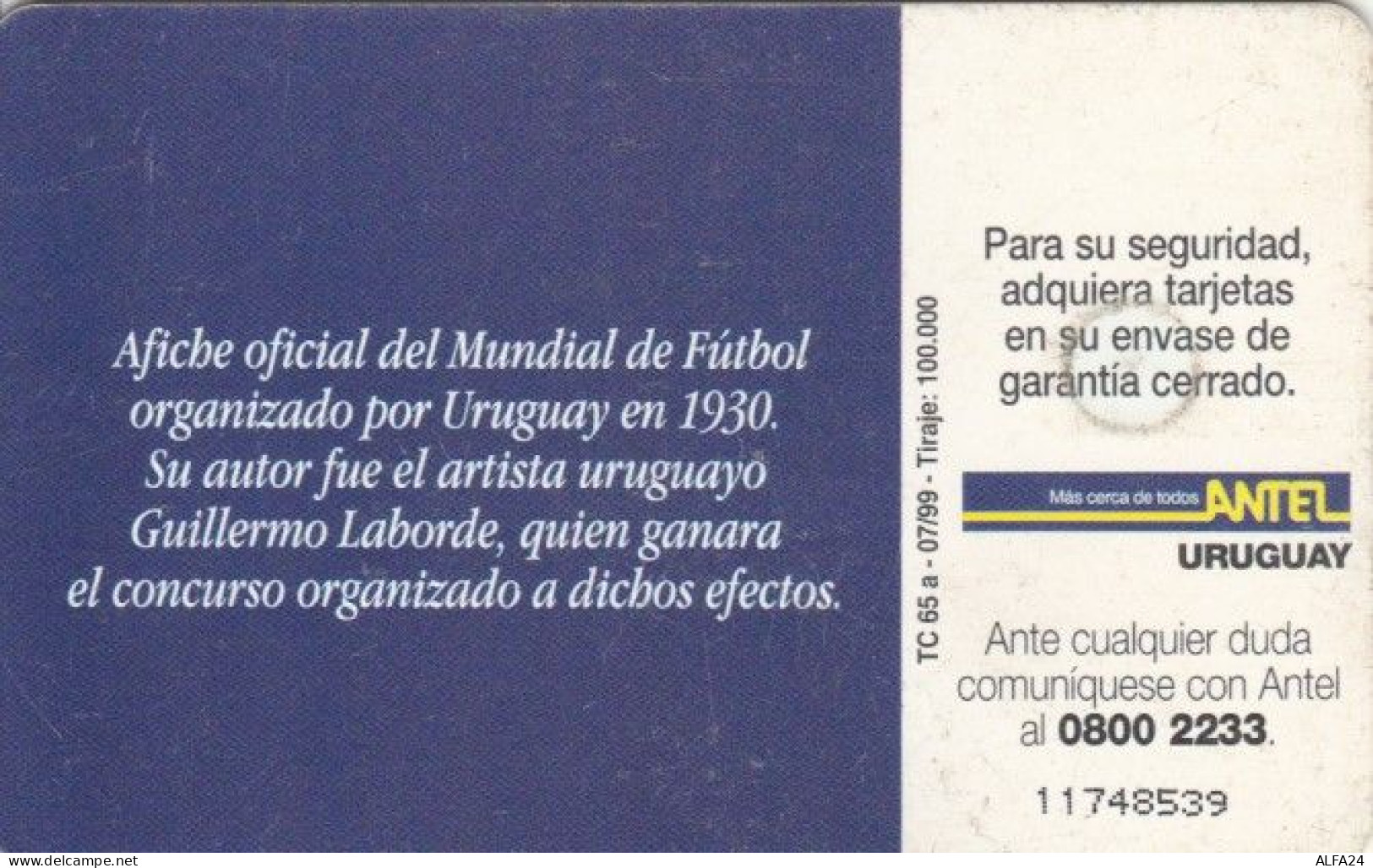 PHONE CARD URUGUAY (E58.9.3 - Uruguay