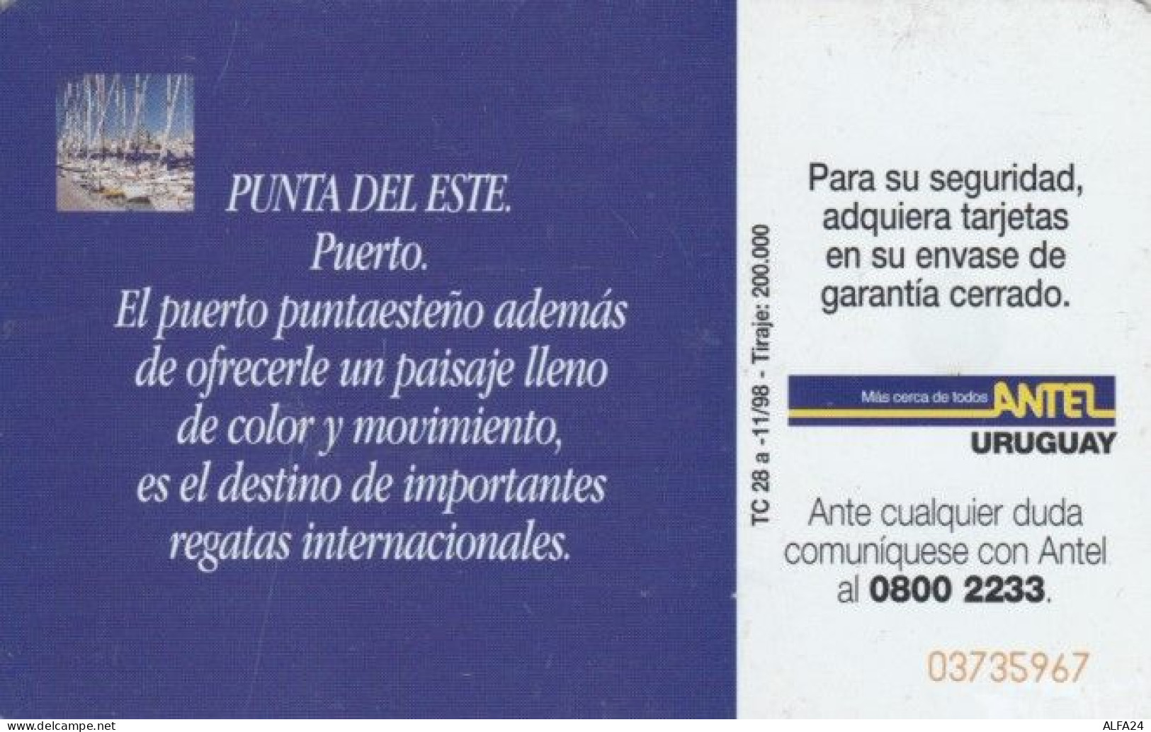 PHONE CARD URUGUAY (E58.9.5 - Uruguay