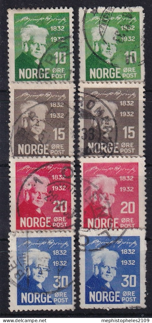 NORWAY 1932 - Cancelerd - Mi 163-166 - Color Variations - Usati