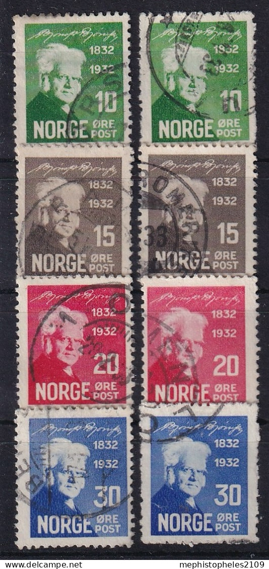 NORWAY 1932 - Cancelerd - Mi 163-166 - Color Variations - Gebraucht