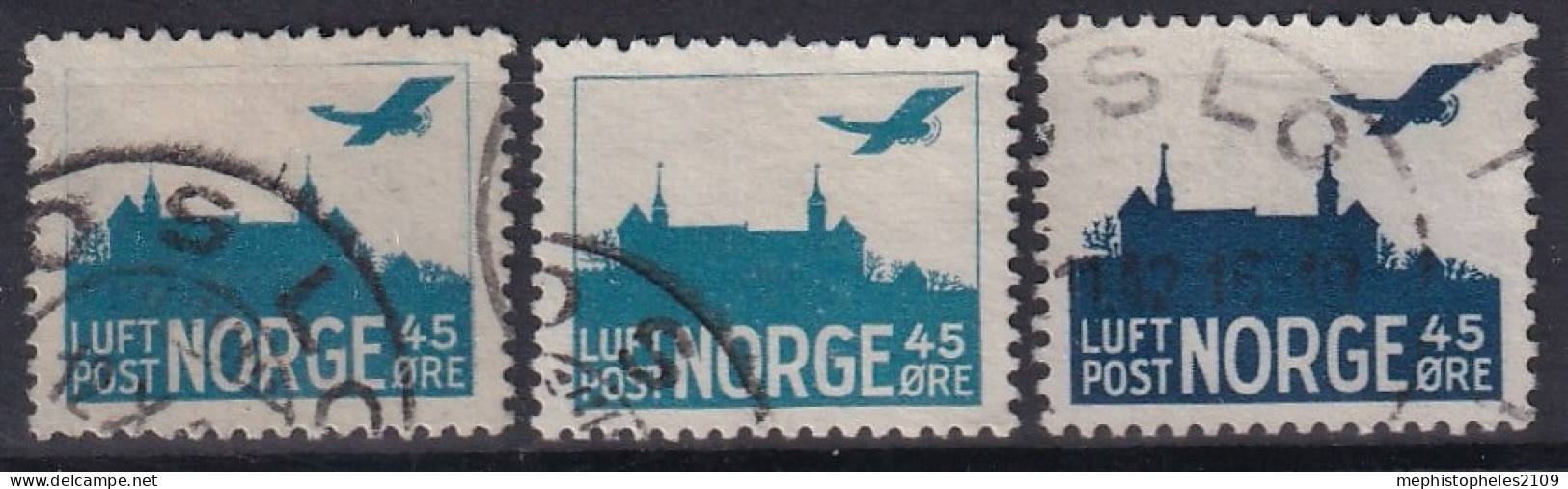 NORWAY 1927 - Cancelerd - Mi 136 I, 136 II, A136 - Usati