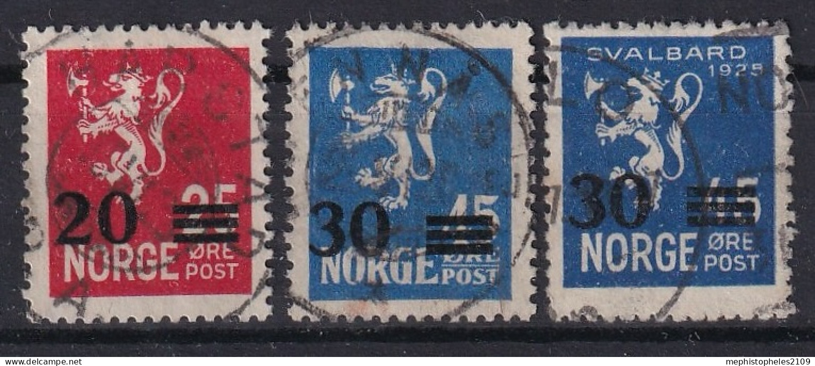 NORWAY 1927 - Canceled - Mi 133-135 - Oblitérés