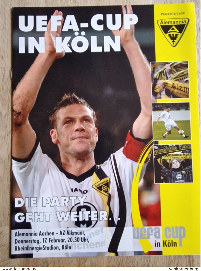 Programme Alemannia Aachen - AZ Alkmaar - 17.2.2005 - UEFA Cup - Football Soccer Fussball Calcio - Programm - Libros