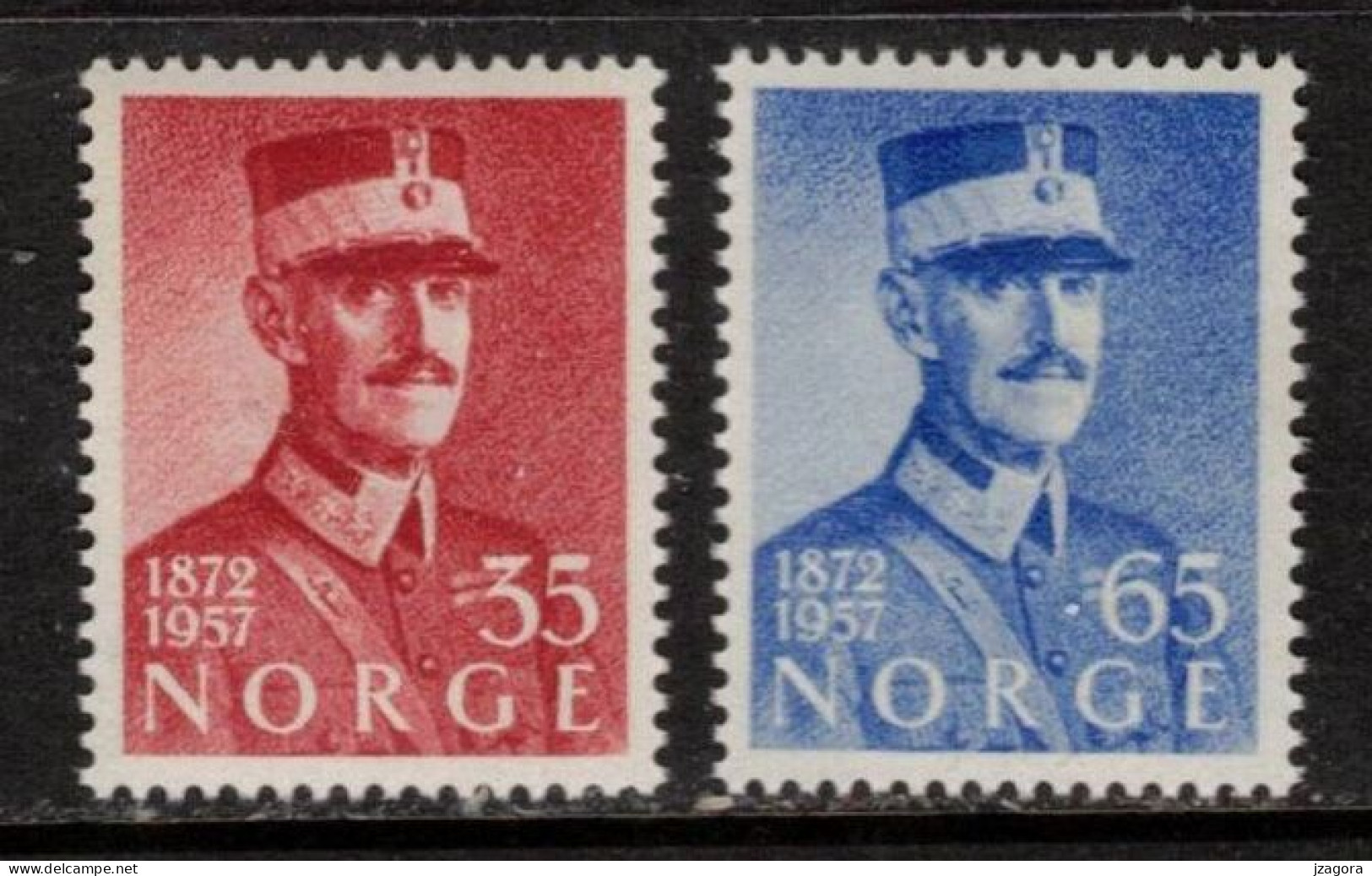 KING ROI KÖNIG HAAKON VII NORWAY NORGE NORWEGEN NORVÈGE 1957 Mi 416 417 MH(*) - Ongebruikt